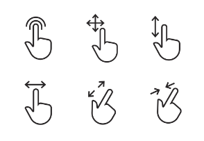 Finger Gesture Outline Set