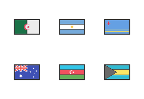 Flags I Filled Line