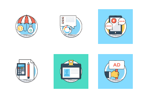Flat Colored Line Icons4