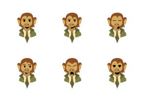 Flat monkey-businessman