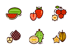 Fresh Fruits (Filled Outline)