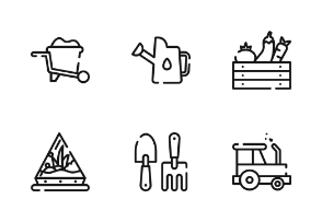 Gardening With Outline Iconset