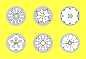 Garden Flower w/ Stroke in Gray Circle Icons