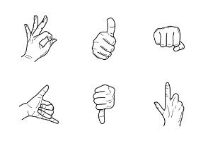Handdrawn doodle hand gesture