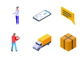 Home deliveryicons set, isometric style