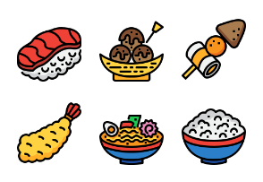 Japanese Food Color Outline