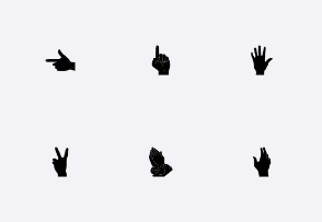 Large Black Hand Icons