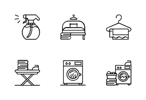 Laundry With Black And White Iconset