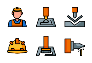 Manufacturing : Filled Line Icon Set