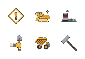 Mining Iconset With Color Style