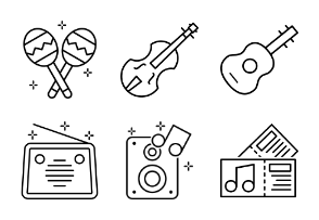 Music symbols. Musical instruments vector files