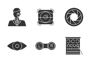 Ophthalmology. Glyph. Silhouettes
