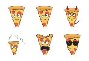 Pizza Slice Emoji Cartoons