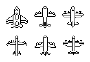 Plane Pixel Art Outline