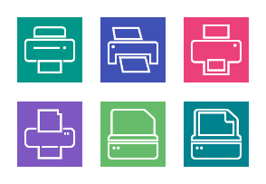 Printers Linear (White with Multicolor Background)