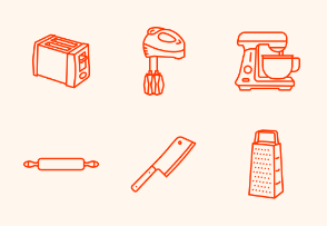Simple Set of Kitchen Equipment. Vector Line Icons. Editable Stroke. Pixel Perfect.