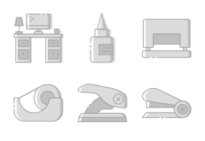 Smashicons Office - Greyscale - Vol 1
