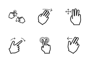 Touch Gestures Linear Black
