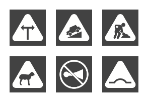 Traffic Signs Glyph Inverted